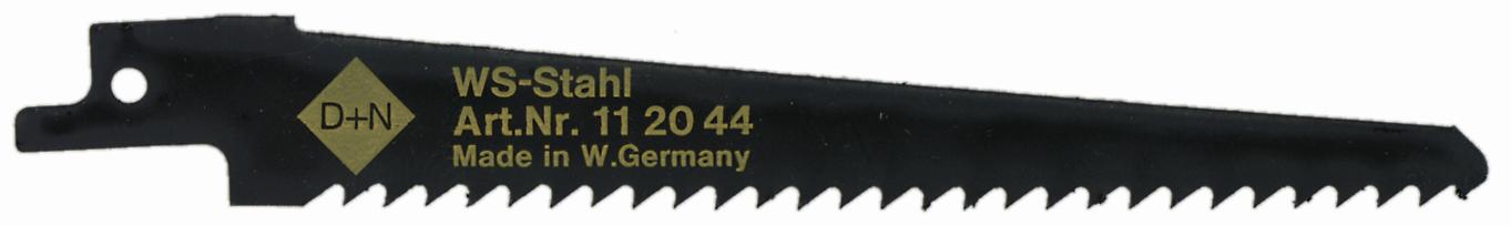 Reciprocating Saw Blade for fast cutting in wood and plastics, for curved cuts